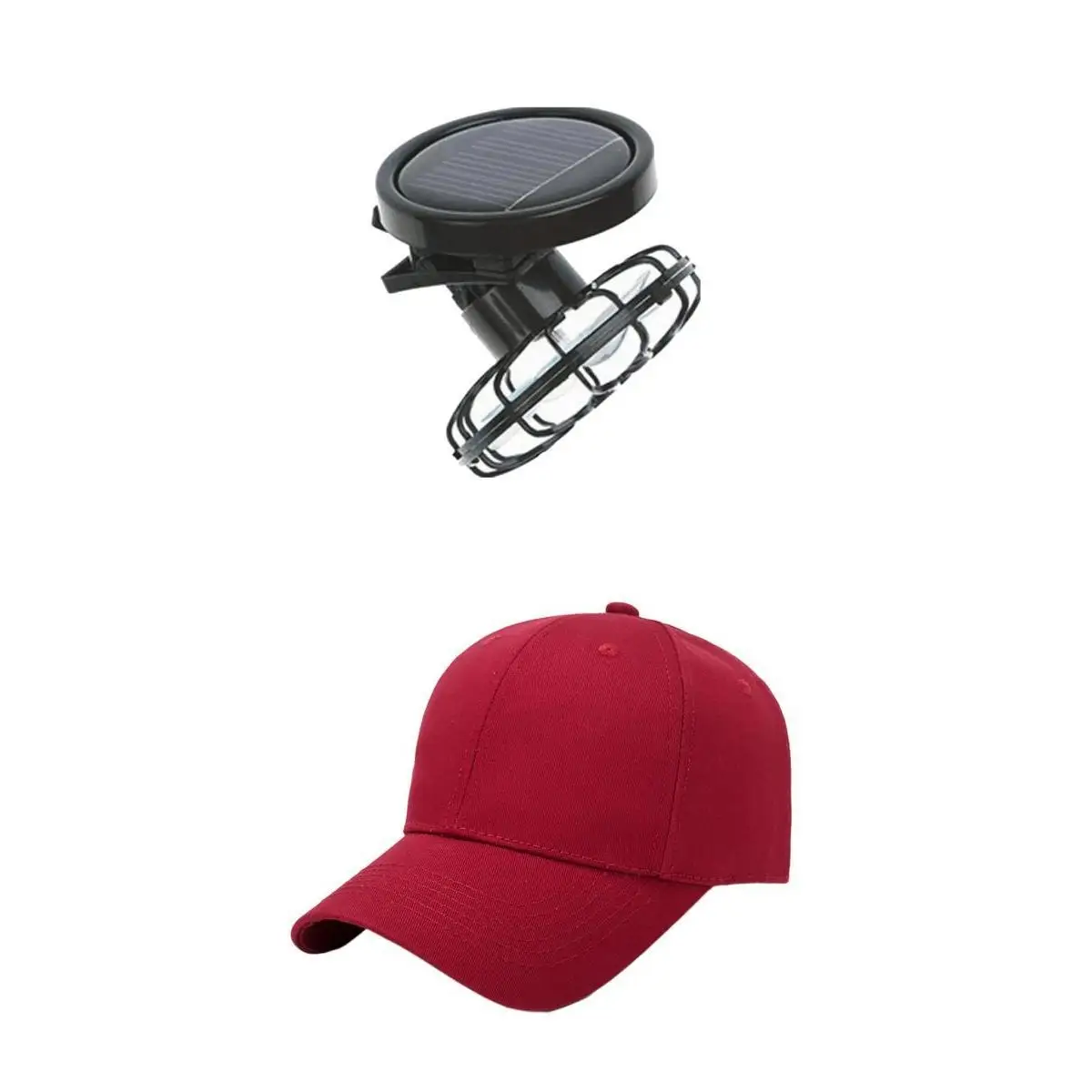 

Clip-on Hat Mini Solar Powered Fan with Cap for Camping Fishing Portable B