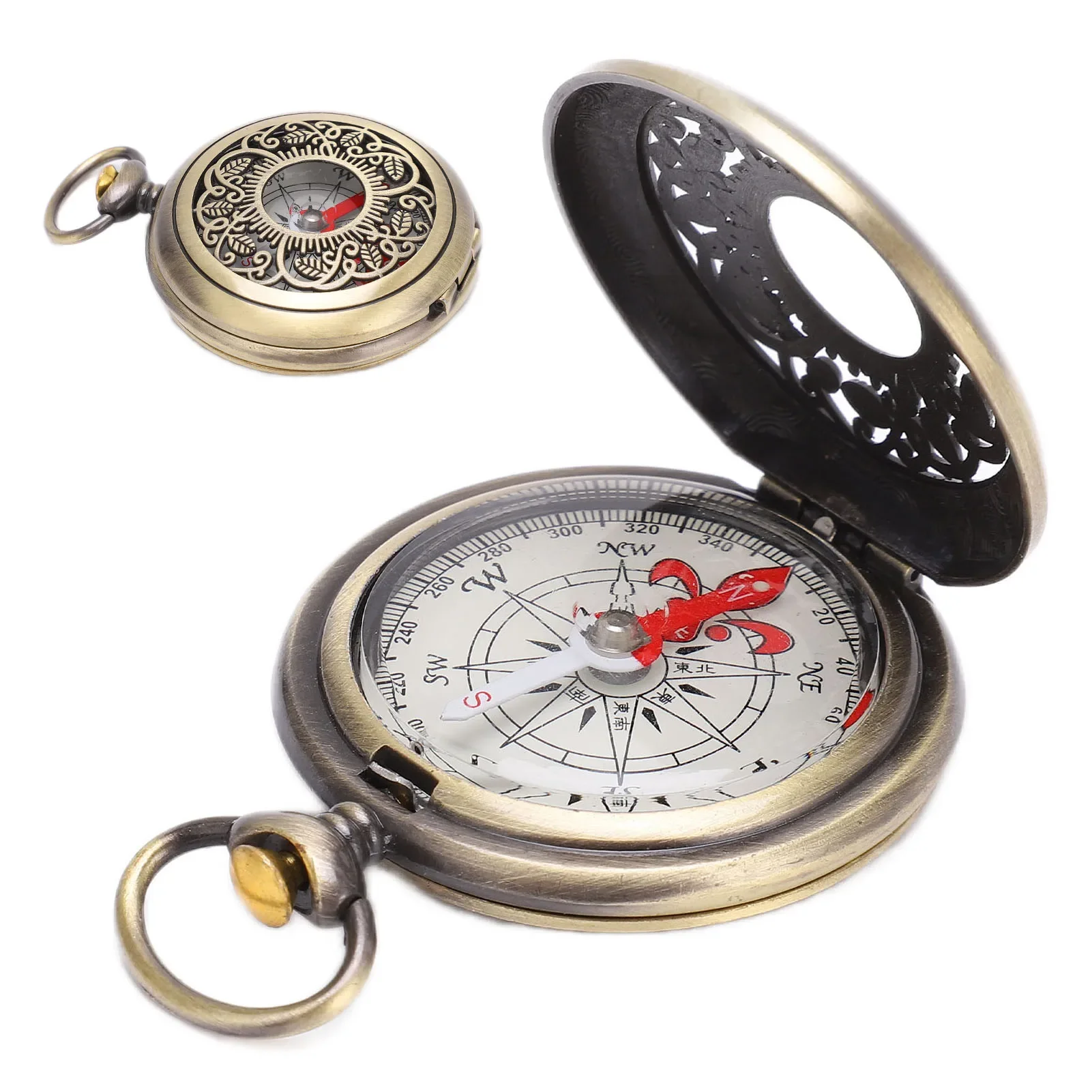 

Compass Outdoor Camping Hiking Portable Pocket Brass Gold Color Copper Compass Navigation With Waterproof Characteristics