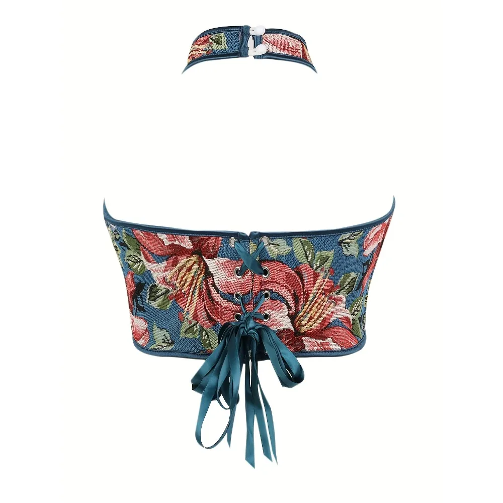 Top con corsetto overbust Corsetto disossato vintage Bustini gotici con lacci per le donne Dimagranti Estetici rinascimentali