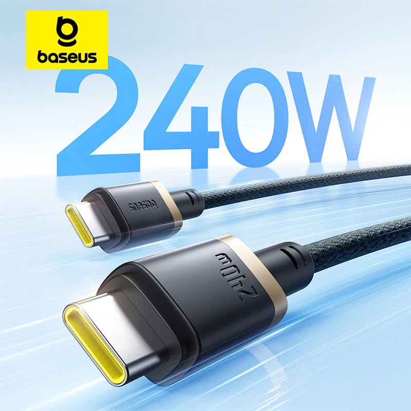 Baseus 240W USB C To Type C Cable For iPhone 17 16 Pro Xiaomi Samsung Fast Charging Charger Wire For HuaWei Macbook Laptop 5A