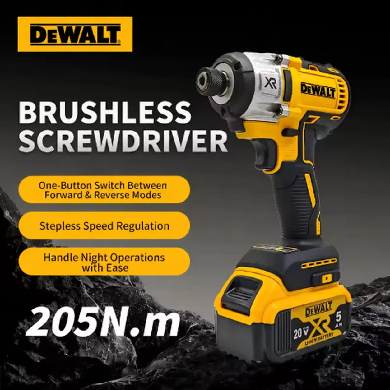 DeWalt DCF887, chave de impacto sem escovas de 20V, 205 N.m, com luz LED, compatível com baterias Dewalt de 20V, para apertar parafusos.