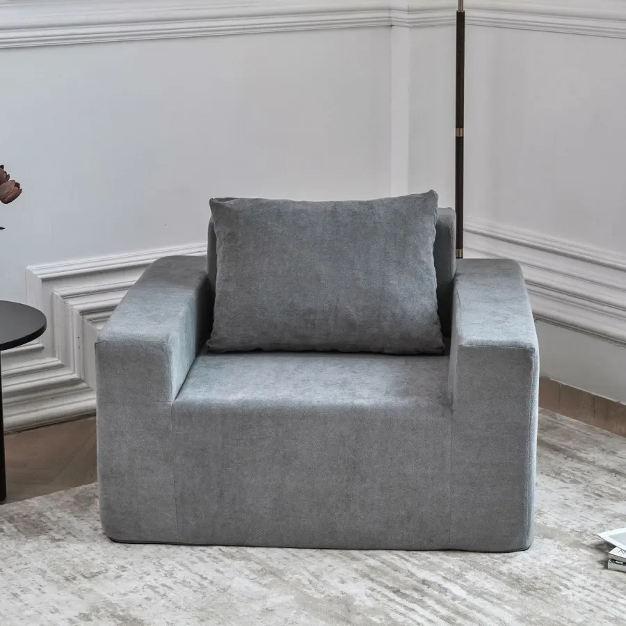 Sofa in a box Foam Sofa Couch with Pillow, Bean Bag Chairs for Adults Stuffed High-Density Foam, Large Bean Bag Sofa for Living