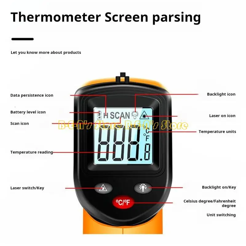Y1AD Professional IR Temperature Guns For Household Workshop Quick And Accurate Surfaces Measurements In Various Environment