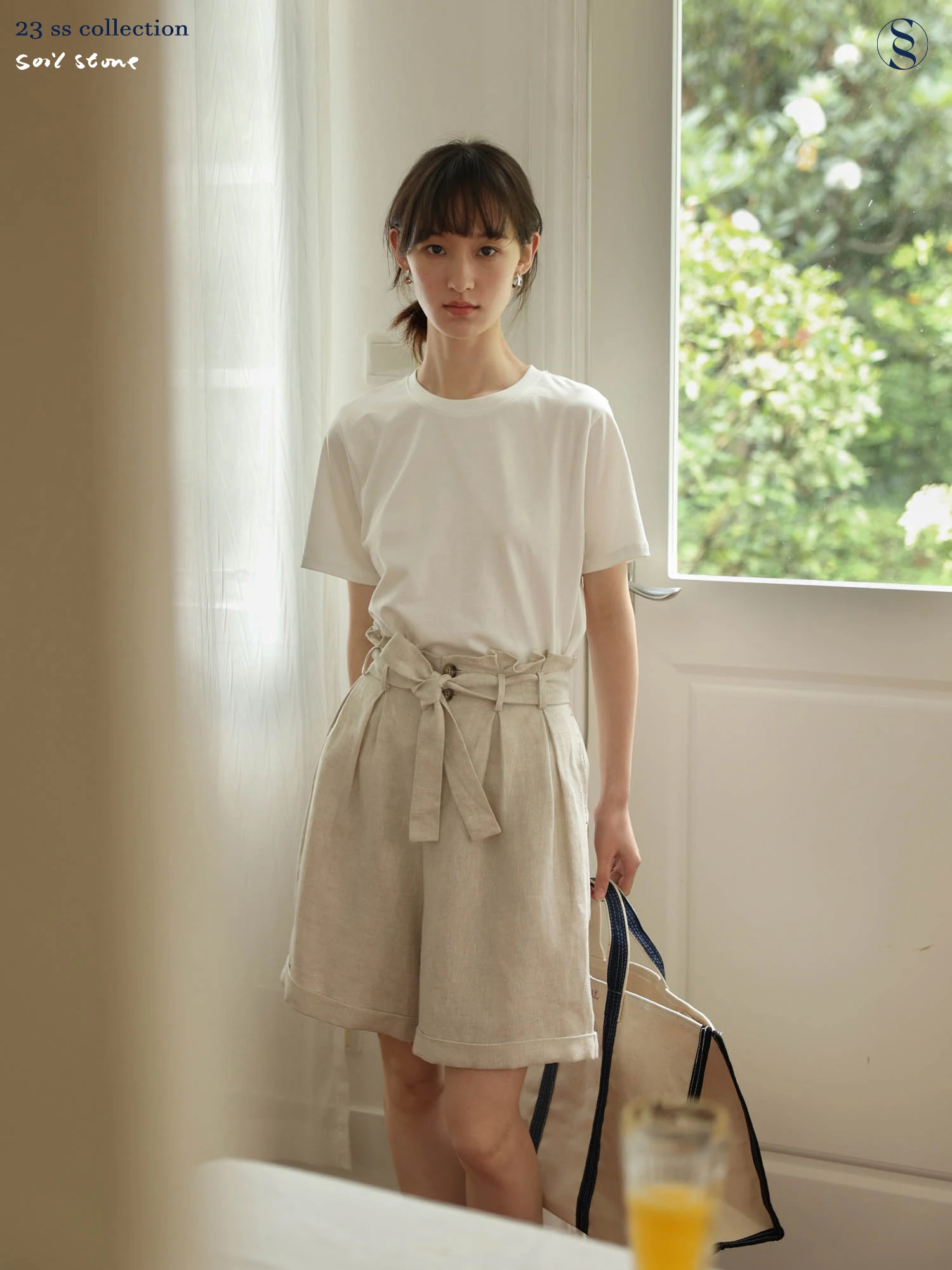 

Шорты А-силуэта с высокой талией из чистого льна, свободного кроя, с цветочным принтом, повседневные брюки, широкие брюки с высокой талией, летняя модель, тонкая модель