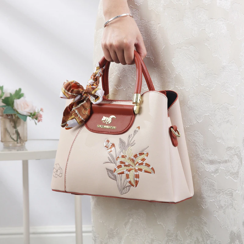 

Сумка в подарок маме на день рождения, женская сумка-мессенджер с цветочной вышивкой, повседневная сумка-мессенджер для поездок на работу, сумка Mot.