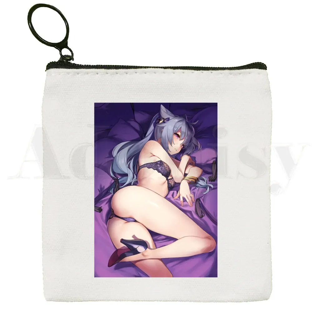 Genshin Impact Game Anime Graphic Hip Hop Bag, Zhong Li, porta-moedas, ilustração chave, saco de pano simples, porta-moedas criativo, novo