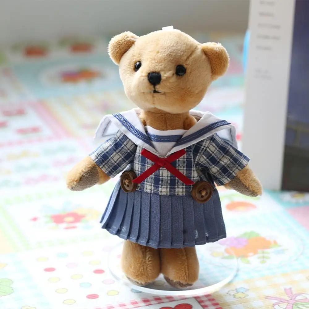 

Mini Bow Bow Doll Clothes Plaid Cotton Doll Dress Cute Exquisite Mini Doll Skirt Collectible