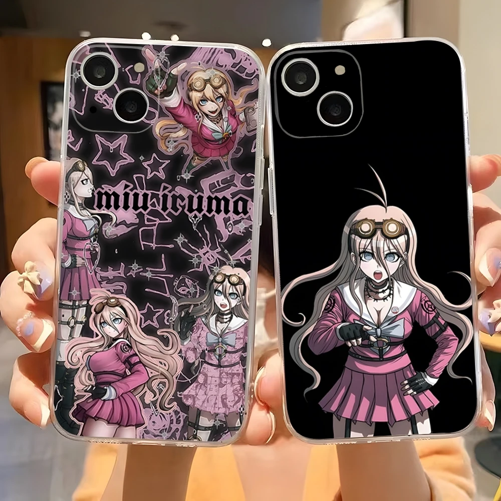 Miu Iruma Phone Case For Iphone 15 Pro Max 14 16 Plus 11 12 Mini 13 Pro 7 8 X XR XS SE Transparent Back Cover