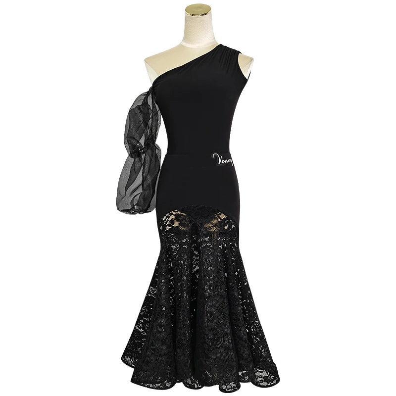 مجموعة Vennystyle Modern Dance مكونة من قطعتين للفتيات، تنورة الفالس غير المتماثلة، ملابس قاعة الرقص القياسية #5