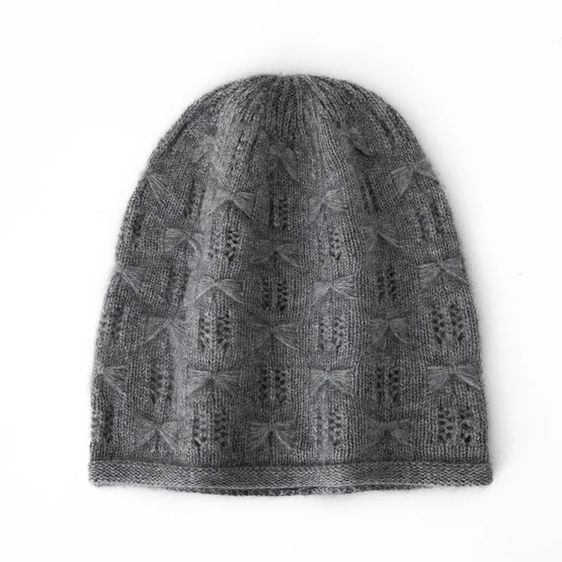 

Women's 100% Cashmere Knitted Hat Solid Color Women's Winter Hat Ski Hat Warm and Soft Bean Hat Fashion Hot Selling Women's Hat