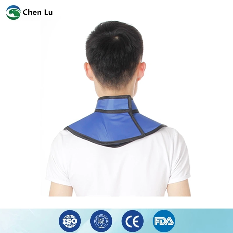 แนะนำปลอกคอป้องกันรังสีเอกซ์ แกมมา รังสีไอออน สำหรับป้องกันรังสีจากเครื่องเอกซเรย์คอมพิวเตอร์ (CT)  ความหนา 0.35/0.5 มม. สำหรับผู้ใหญ่ ทำจากตะกั่ว