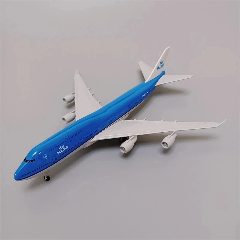 20cm Model Airplane Netherlands KLM B747 Airlines Boeing 747 Airways Metal Alloy Plane Model Aircraft w Wheels Landing gears