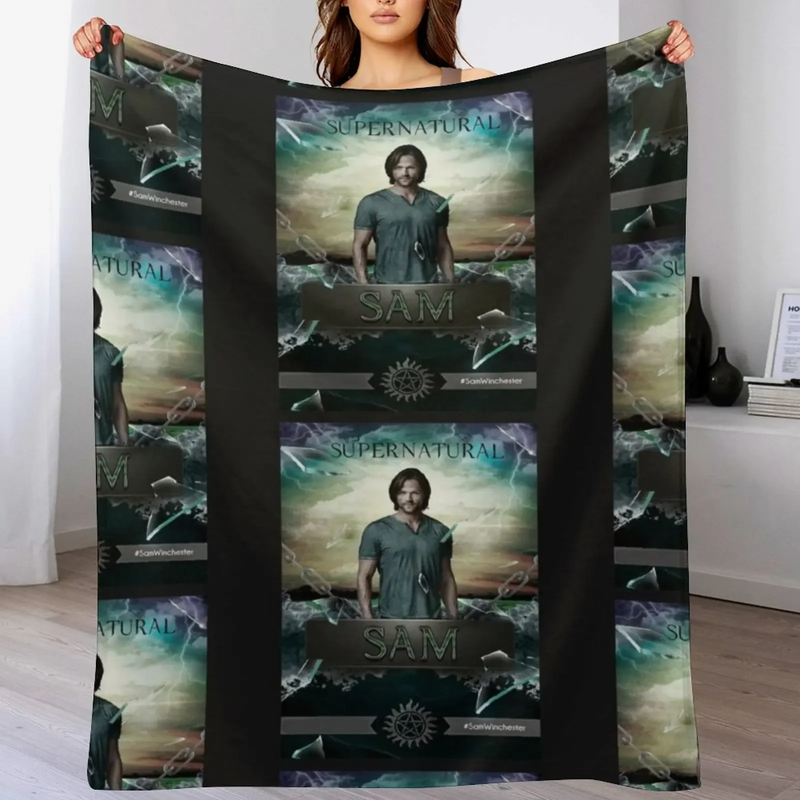 

Sam Winchester Throw Blanket Bed Hair decorative heavy to sleep Blankets