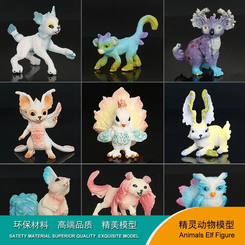 Cross-border simulation animal mythology series model, mythological story elf model, elf animal toy