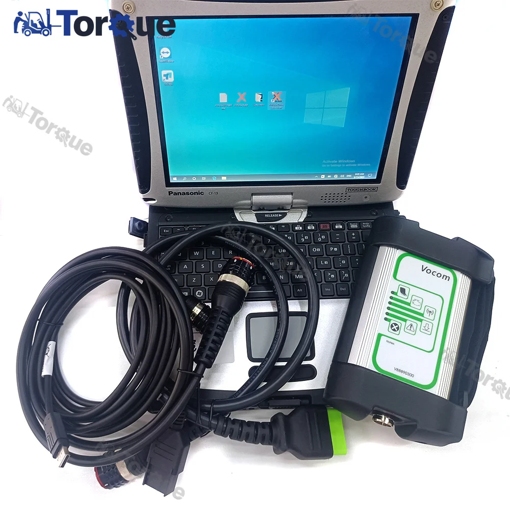 Heavy Duty Engineering diagnostic For Renault/UD/Mack excavator scanner Vocom Excavator Diagnostic Tool+ CF19 laptop