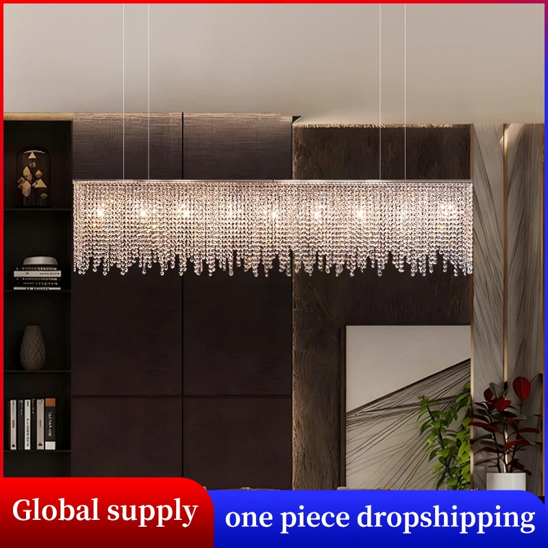 

Nordic Luxury Crystal Hanging Lamp Kitchen Over the Table Ceiling Chandelier Indoor Dining Room Hanging Lamp