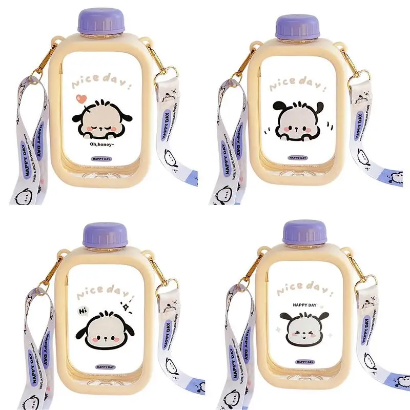 Large Capacity Sports Water Bottle With Ropes 500ml Cute Travel Water Bottle Leak Proof Outdoor Cup For Camping Fitness Sports