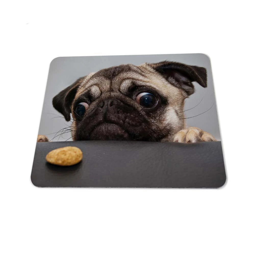 Animal Pug Overlock Gaming Rubber Dog Mouse Pad Silicon Mat Gaming Mouse Pad 180 220mm