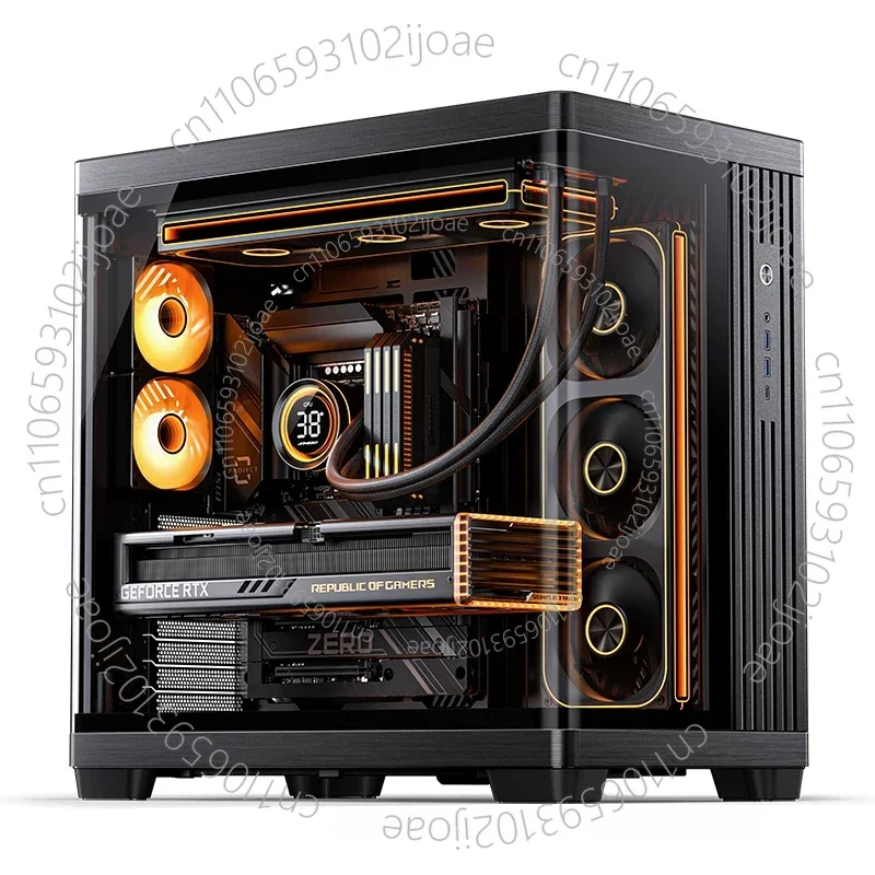Computer Case TK-4 Sub-warehouse Type Back Plug Main Board Curved Glass Sea View Room ATX Aluminum Frame 420 Water Cooled