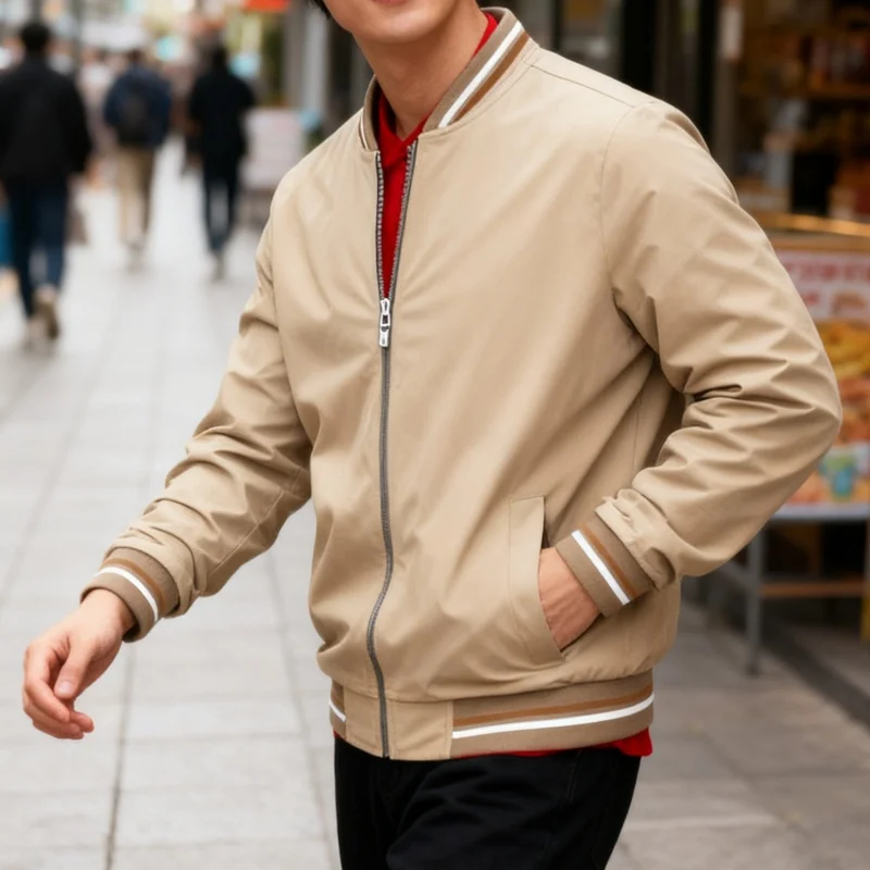 

2026 Men's New Casual Jacket Spring and Autumn Collection Solid Color Comfortable Zipper Fashion Windproof Jacket