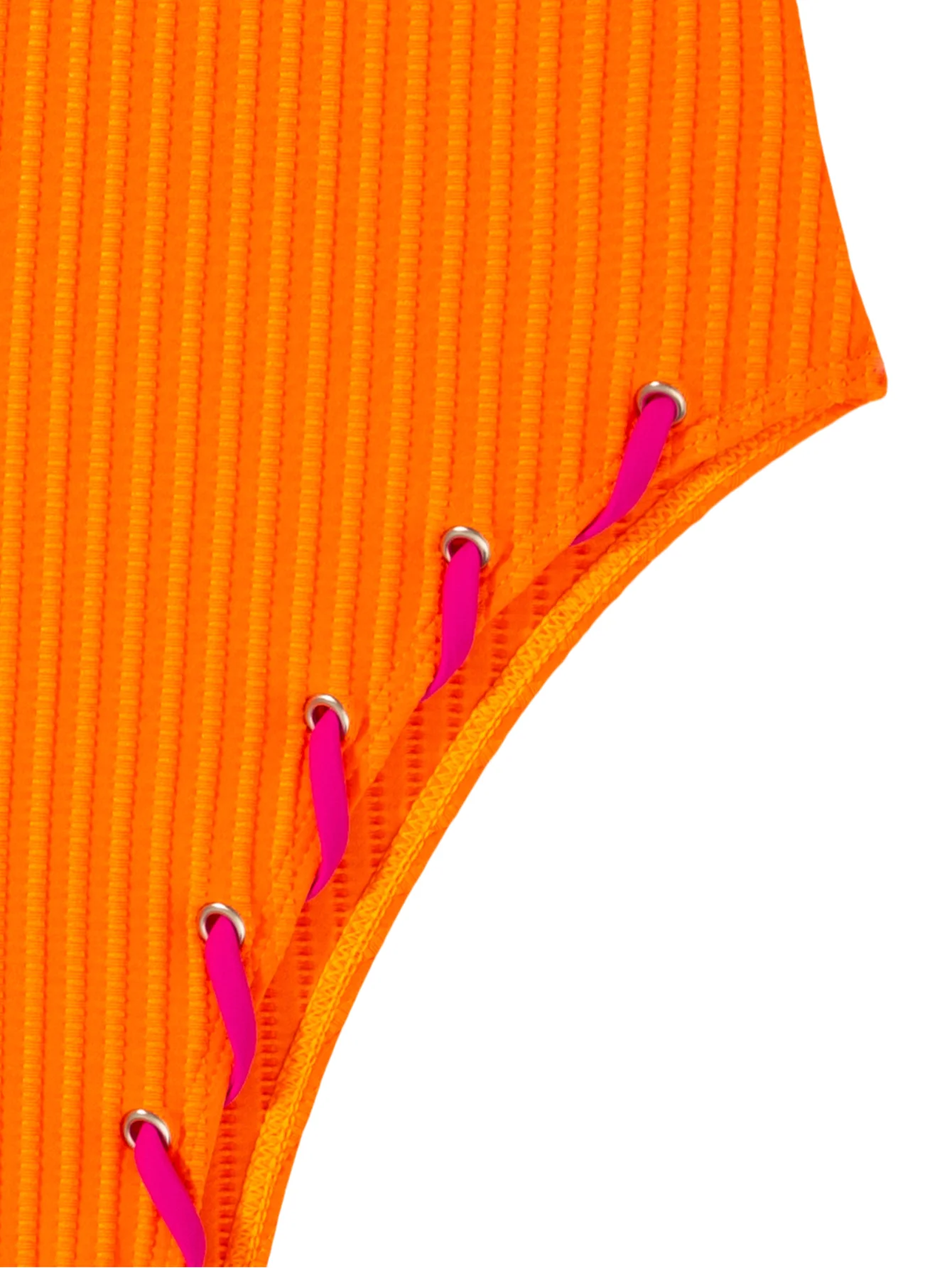 Bikini Sexy naranja dulce a la moda, traje de baño acanalado con escote en V profundo, traje de baño para mujer con tirantes cruzados, traje de baño de una pieza para playa de verano para mujer