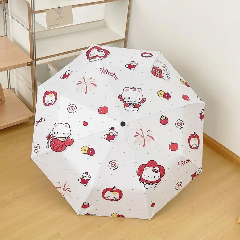 

Sanrio Automatic Umbrella Hello Kitty Cute Cartoon Anime Kawaii Parasol Student Children Girl Adult Outdoors Commute Portable