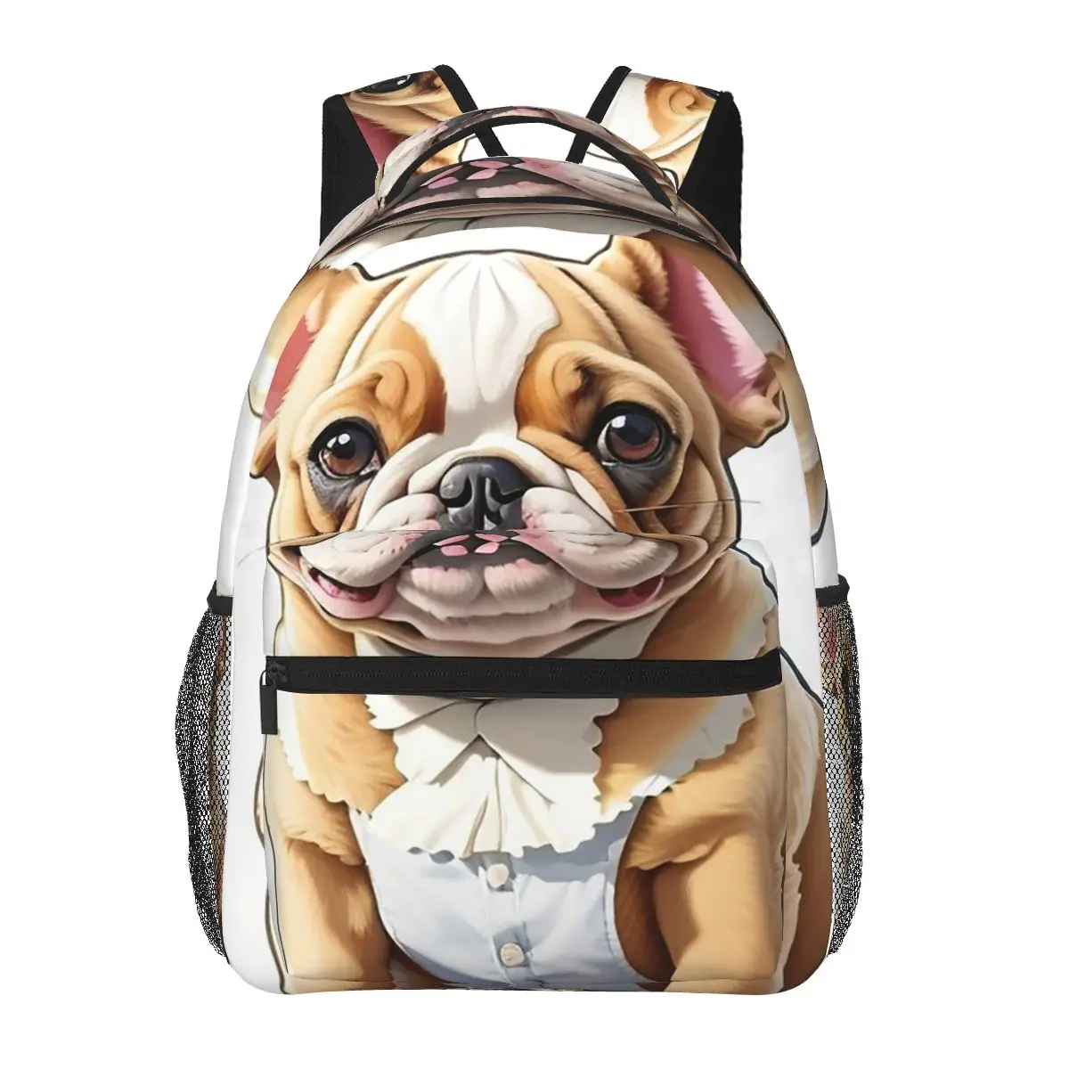 

Cute French Bulldog Puppy Facial Student Backpack School Bag Hiking Travel Daypack for Men Women Fashion Bookbag Shoulder Bags