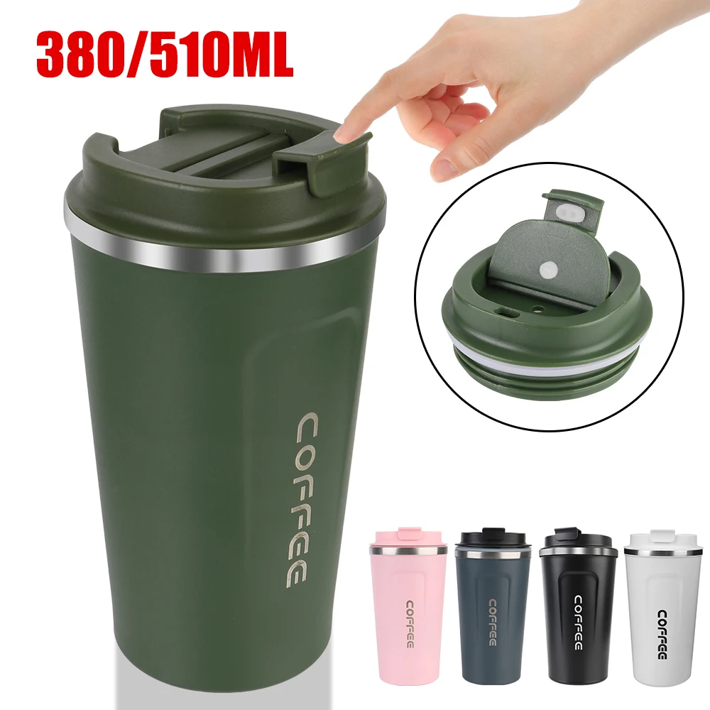 380/510ML Thermo Cafe Leak_Proof Travel Thermo Cup for Tea Water Coffee Double Stainless Steel Coffee Mug Car Thermos Mug