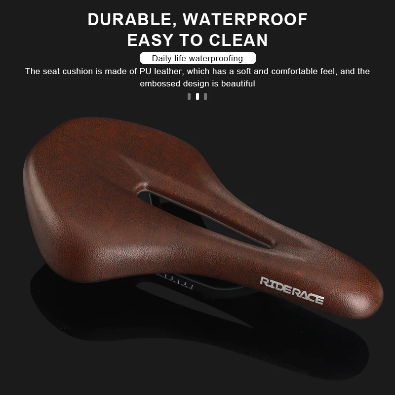 Fahrradsattel aus PU-Leder, bequemer, weicher MTB-Rennradsitz, einteiliger, hohler, atmungsaktiver, stoßdämpfender Outdoor-Fahrradsitz – Detail 10