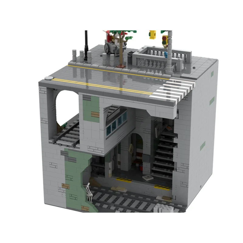 City Street View Moc Bouwstenen New York Subway Uitbreiding Model Technologie Bakstenen DIY Montage Speelgoed Construstion Vakantie