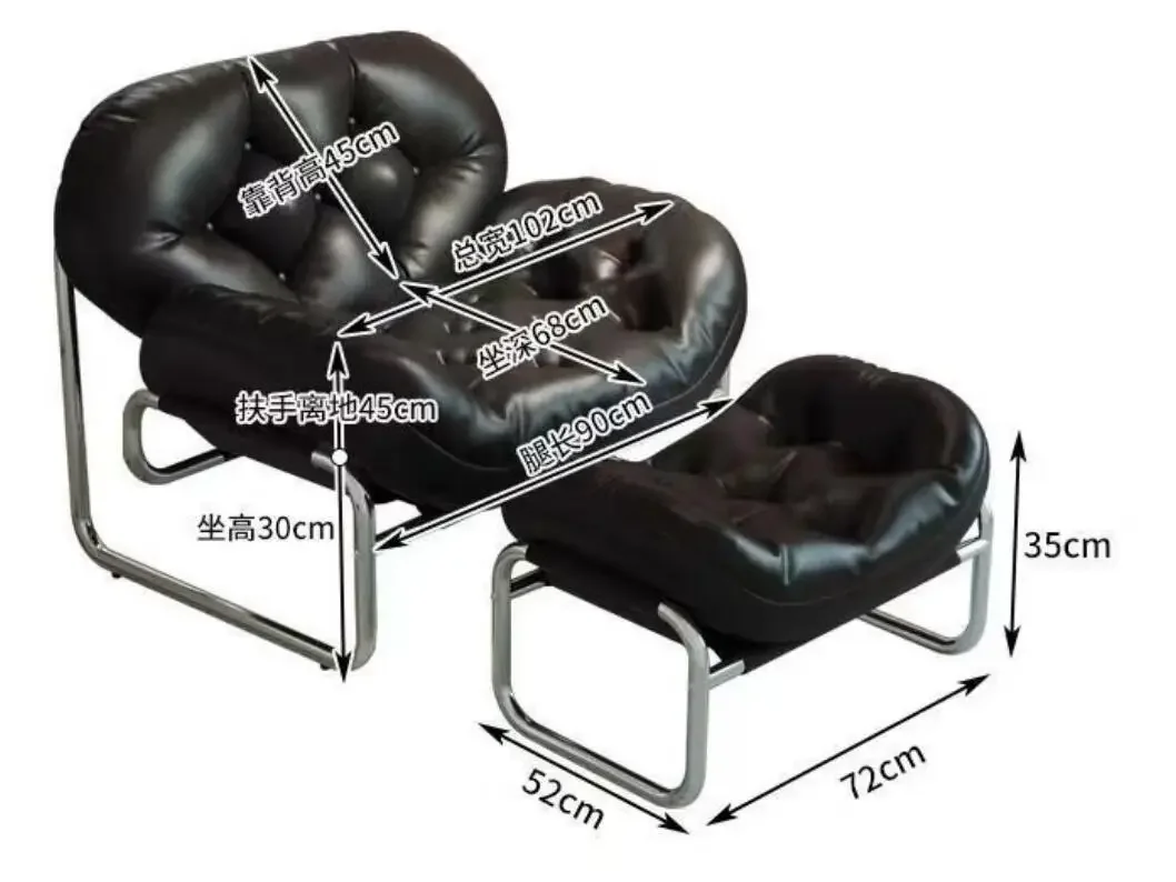 Modern Upholstered Cats Paw Leather Dining Chair for Business Dining Room Single Recliner Sofa Chair For Balcony Office Chair image 6