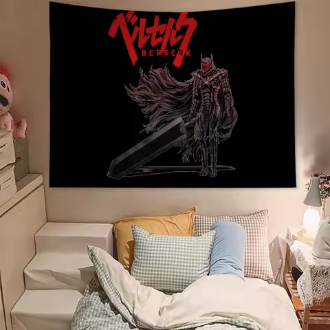 Berserk Guts Printed Large Wall Tapestry Hanging Tarot Hippie Wall Rugs Dorm Art Home Decor