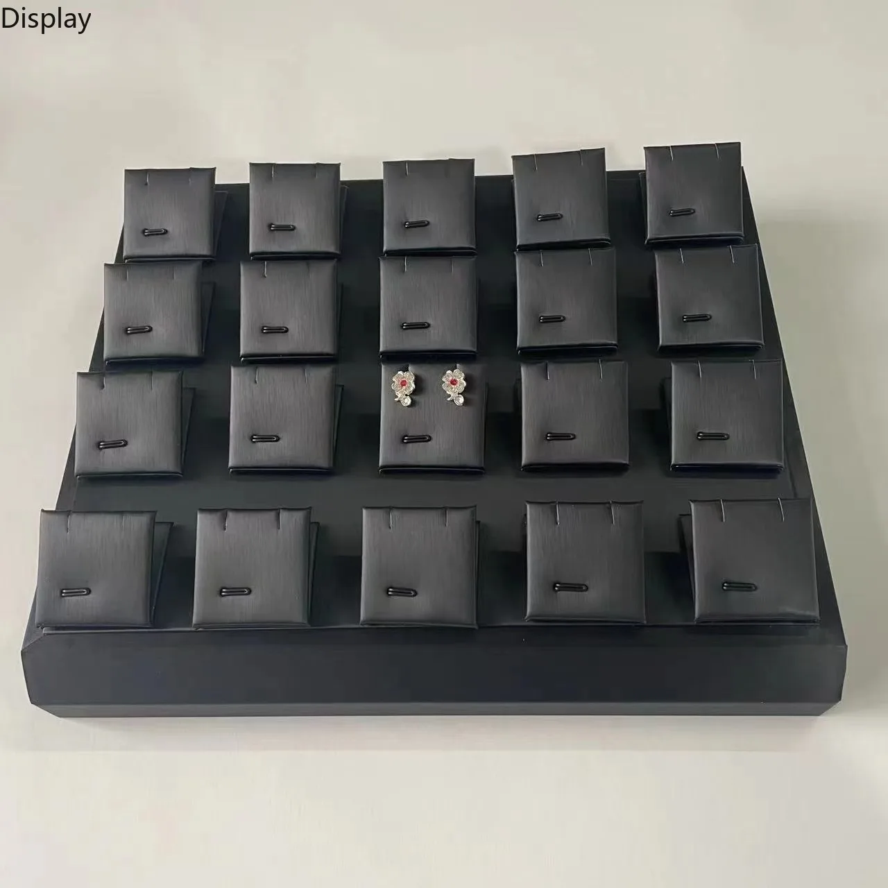 Black Brushed Series Earring Display Base, Storage Tray for Stud & Pendant Earrings, Boutique Shop Organizer