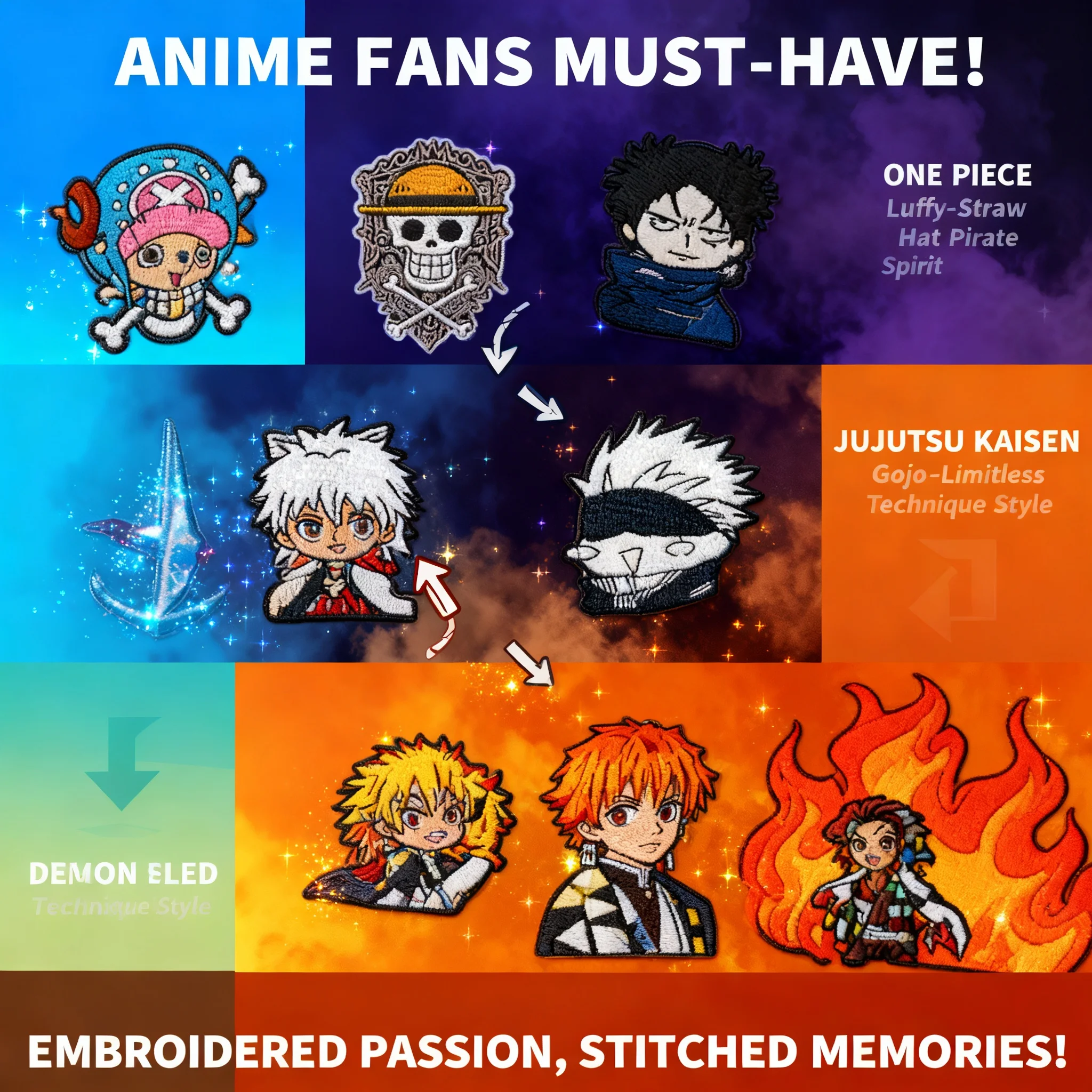 

Anime Embroidery Patches for Clothing Child Clothing Accessories Badges Appliques