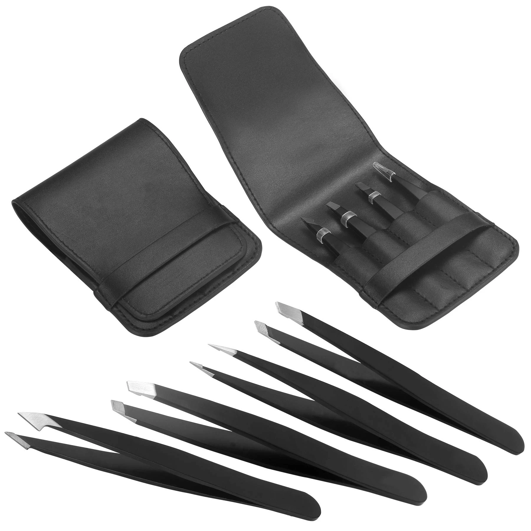 Pinzetten-Set, 3–4 Stück, Premium-Edelstahl-Augenbrauen-Pinzette mit scharfer Spitze für eingewachsene Körper- und Gesichtshaarentfernung – Detail 2