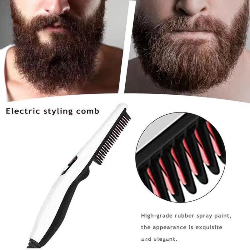 Multifunctional Hair Comb Brush Beard Straightener Hair Straighten Electric Beard Straightening Comb Quick Hair Styler For Men