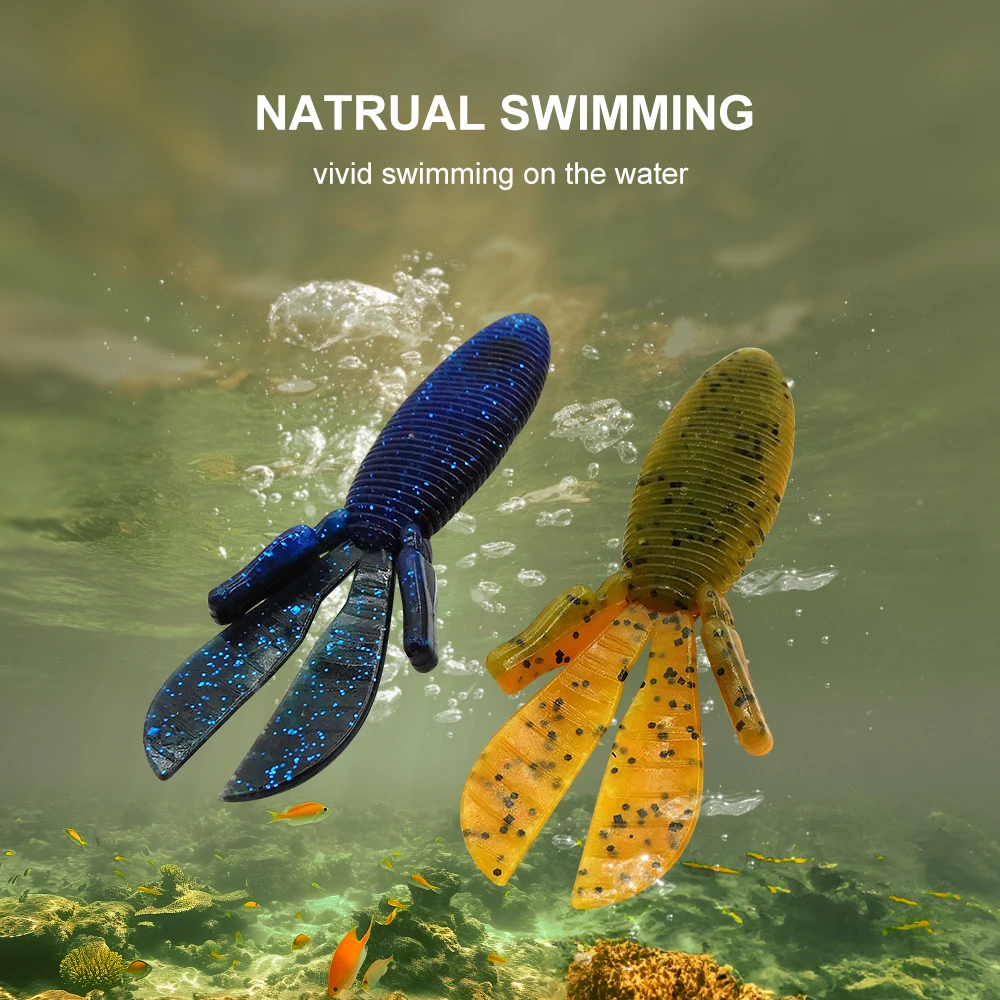 ESFISHING Isca Artificial Soft Plastics Baits MD Craw 95mm 6pcs Injiect Salts Crawfish Pesca Fishing Lure Tackle For Bass