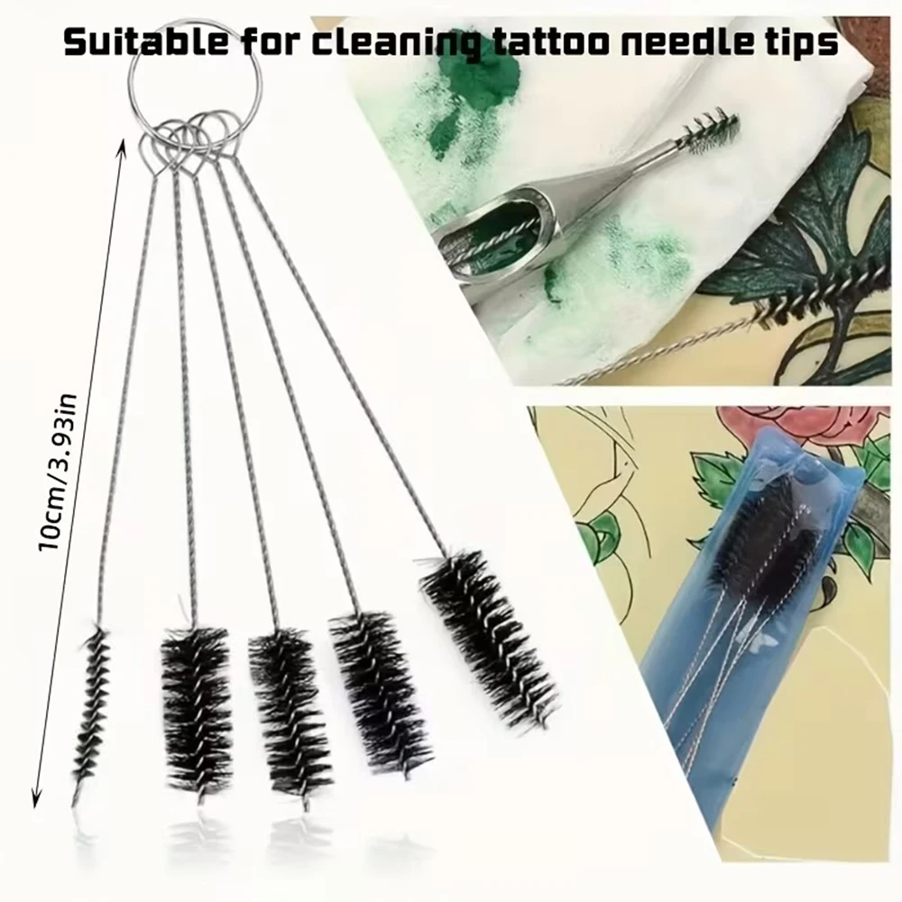 30/20/10Set Cleaning Brush Set Nylon Long Handle Pipe Tube Cleaner Multi-use Tattoo Equipment Household Cup Cleaner Bristle Tool