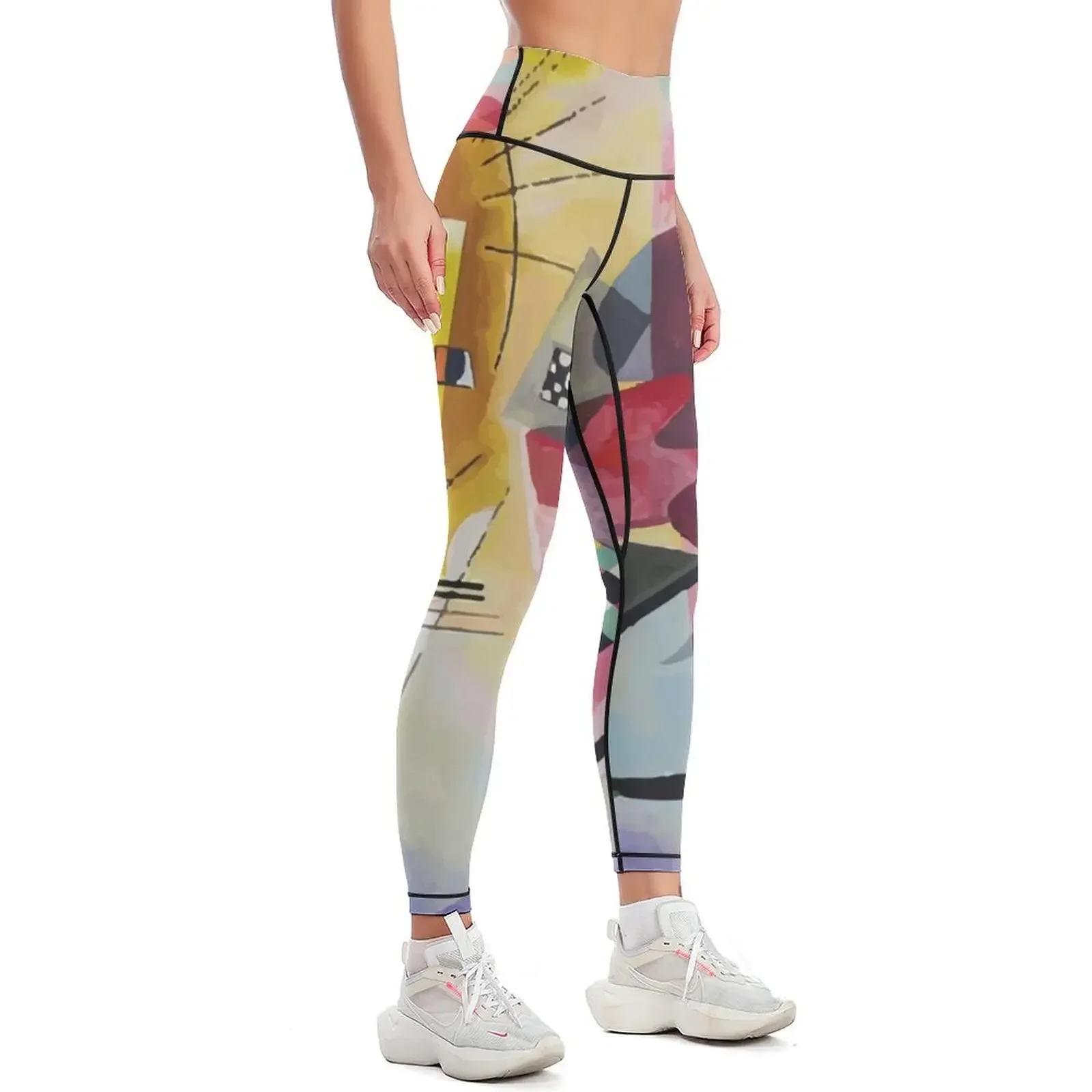 Wassily Kandinsky | Yellow-Red-Blue Leggings Women's tights legging push up gym clothing harem pants Womens Leggings