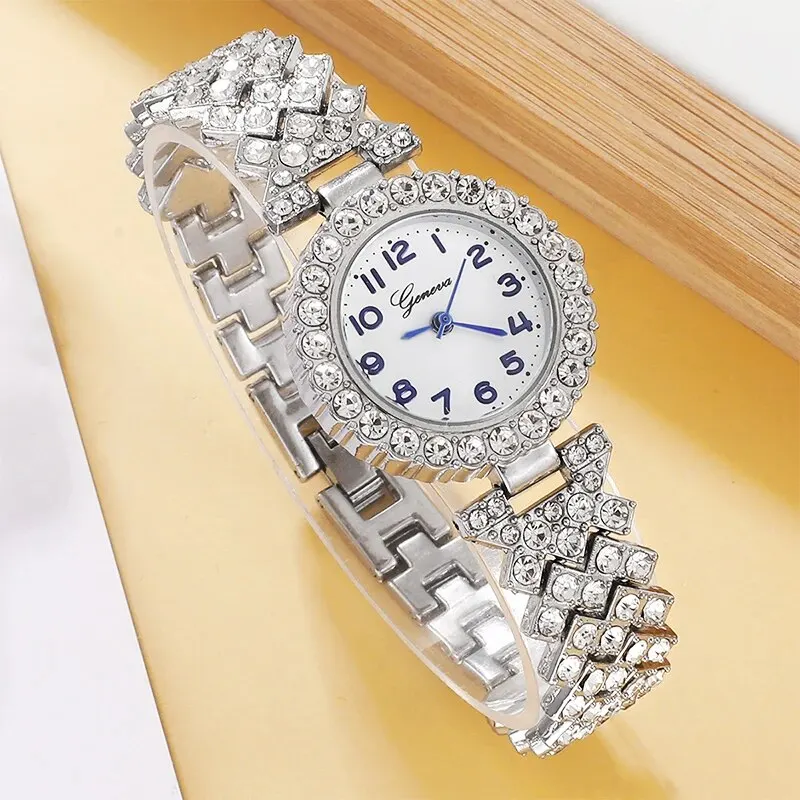 Luxury Ladies Bracelet Quartz Watch Women Watch Bracelet Set Silvery Simple Steel Luxury Ladies Watch Montre Femme