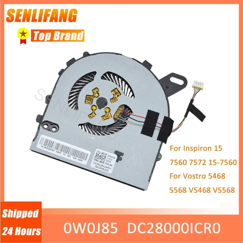 

For Inspiron 15 7560 7572 15-7560 Vostro 5468 5568 V5468 V5568 CPU Fan 0W0J86 W0J85 DC28000ICR0 Cooling DC5V 0.5A