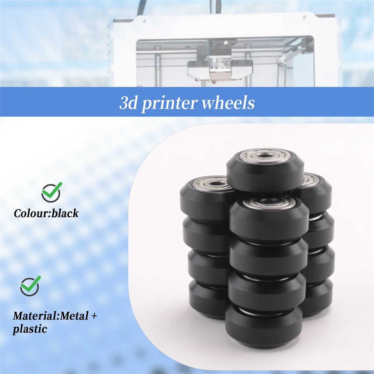 T88C [13 قطعة/الحزمة] عجلات بكرة بوم للطابعة ثلاثية الأبعاد 625Zz محمل خطي أولي عجلة مستديرة سلبي لـ CR10، 3