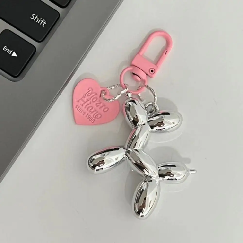 Acrylic Puppy Balloon Keychain Plating Colorful Balloon Acrylic Dog Keyring Cute Funny Dog Balloon Keychain Hanging Accessory