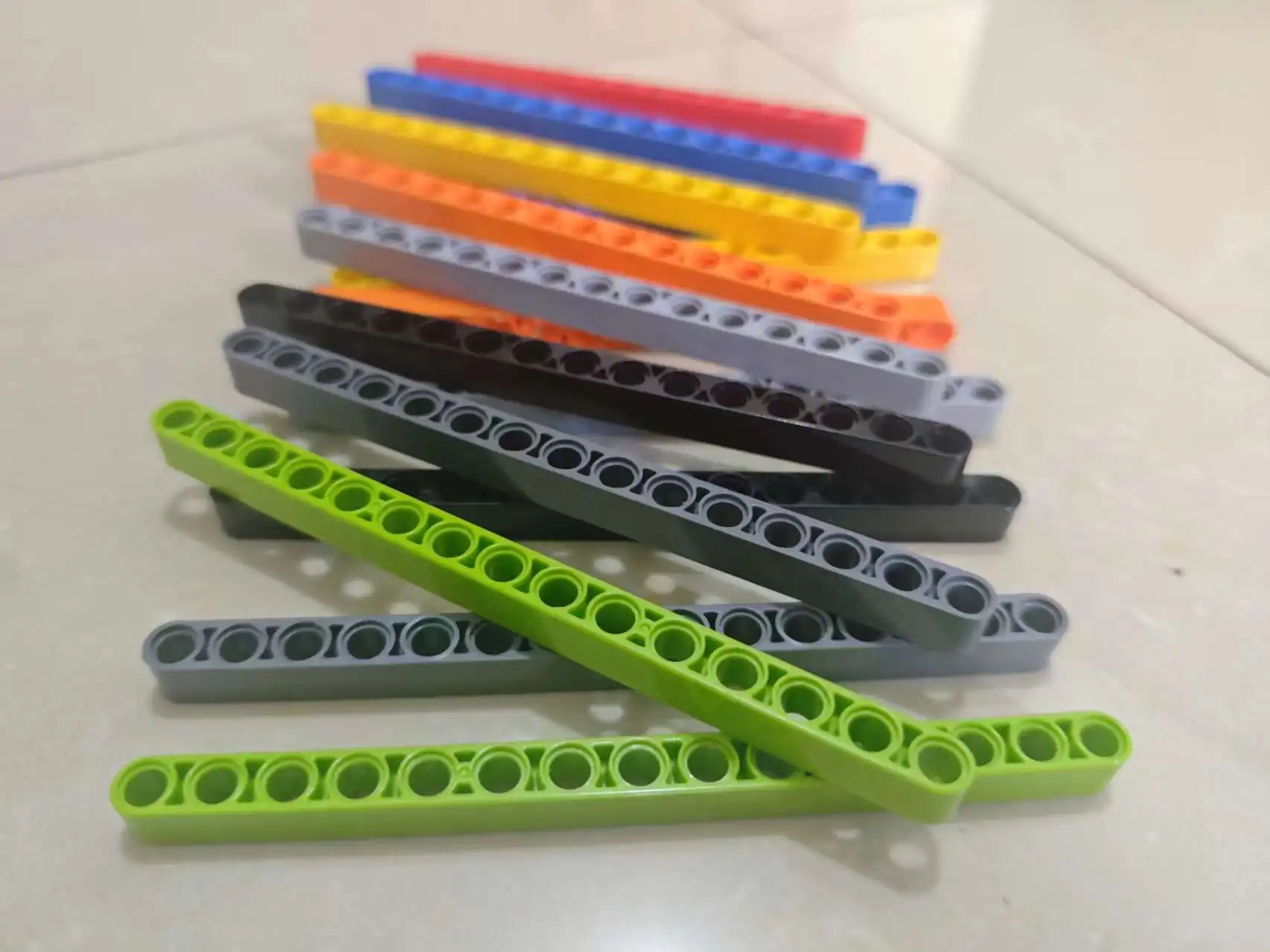 10 STKS 1x15 Dikke Beam Liftarm Huller Gat Plastic Bouwstenen Technische Onderdelen Compatibel Baksteen Accessoires voor Bouw