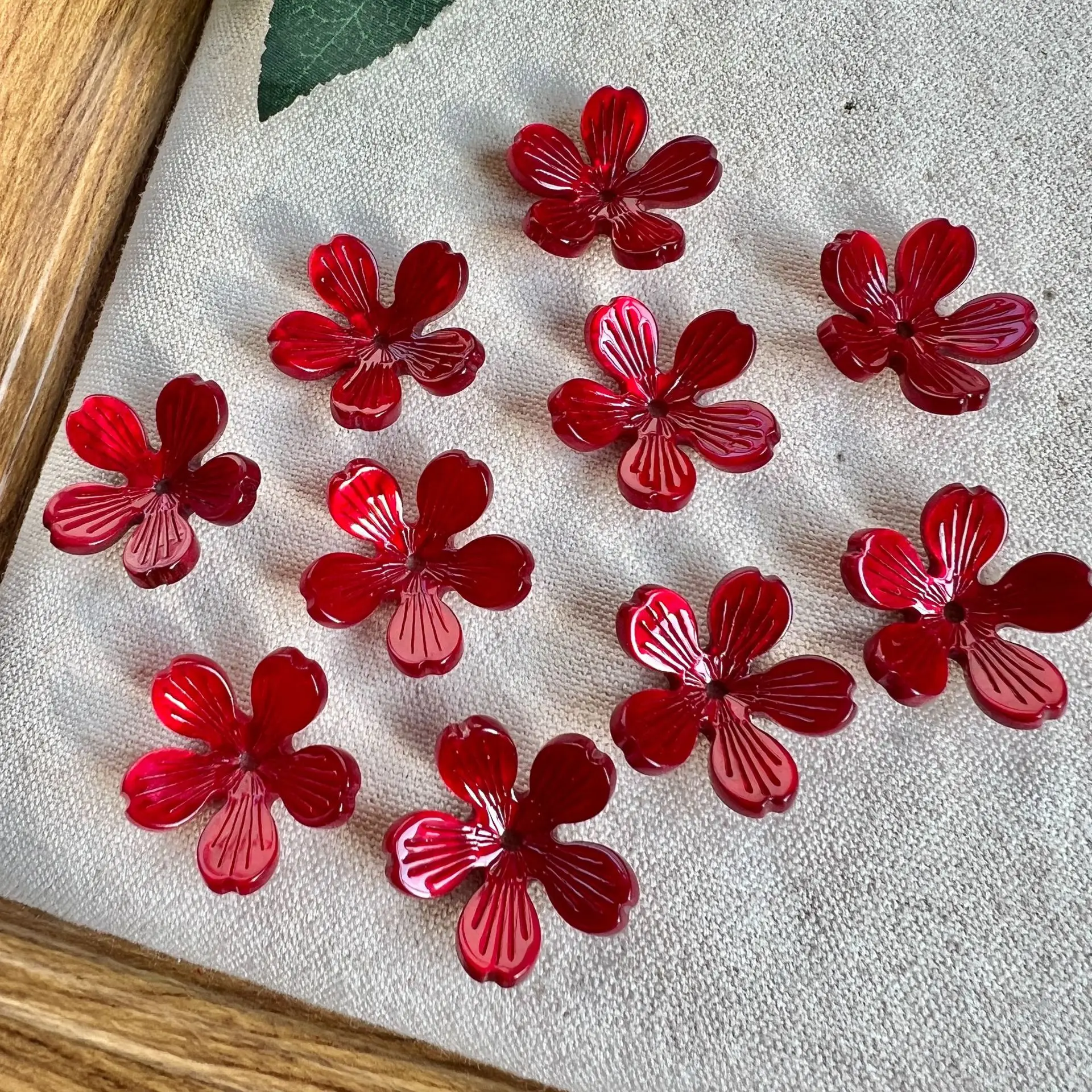 10pcs Vintage Flower Petal Pendant Charms Diy Acrylic Pendants Necklace Earrings Connectors Handmade Jewelry Making Findings