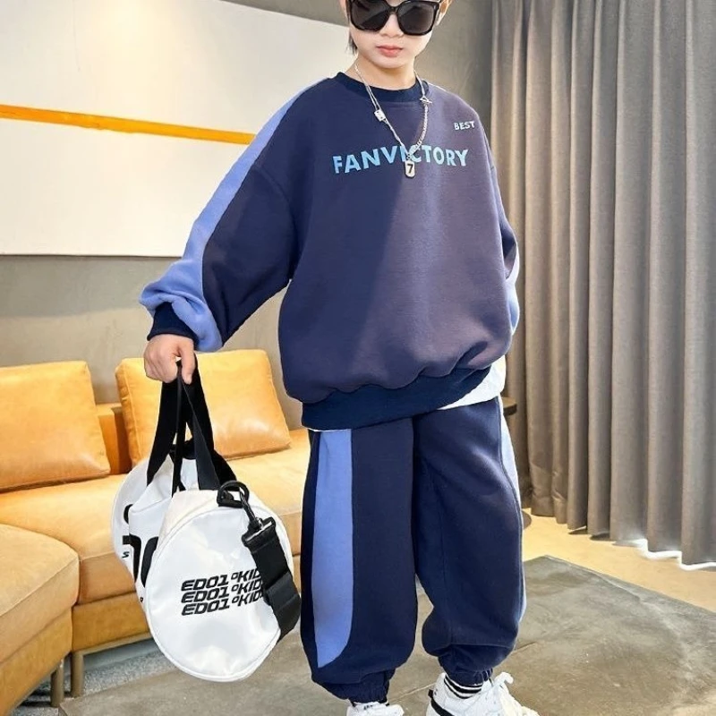 Boys Sports Suit 2 Piece Set 2026 Spring Autumn Casual Tracksuit Kids Clothing Cotton Active Wear Children Outfit