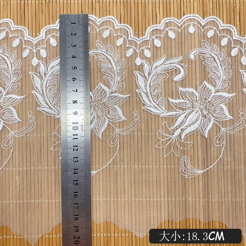 15Yards Mesh Lace Dress Cuff Accessories Mesh Polyester Large Flower Wide Lace Accessories