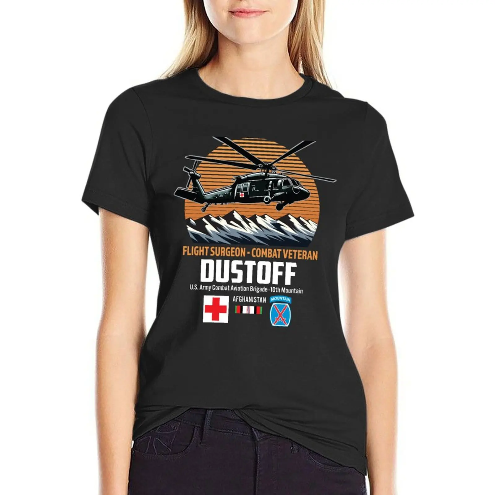 Dustoff - Flight Surgeon, Combat Veteran T-Shirt vintage clothes quick-drying t-shirts for Women graphic tees