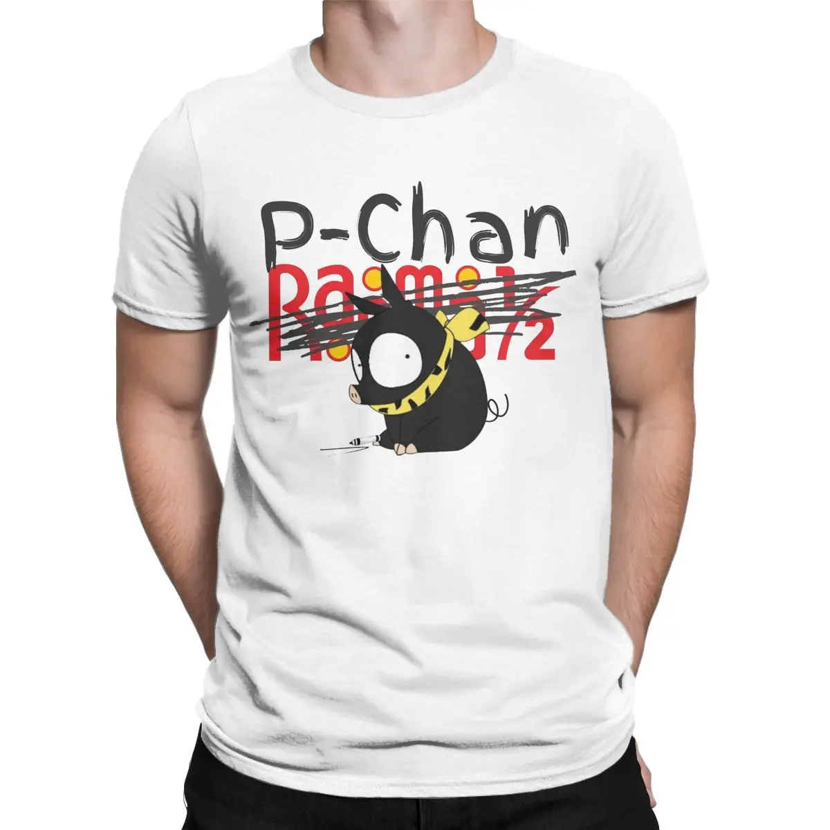 P-Chan Ranma 1/2 Logo T-Shirts Men Funny Pure Cotton Tees O Neck Short Sleeve T Shirt Printed Tops