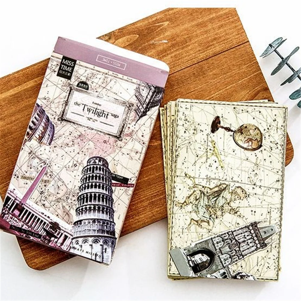 30pcs/pack  European Building  Vintage Greeting Card Postcards Birthday  Bussiness Gift cards set message card